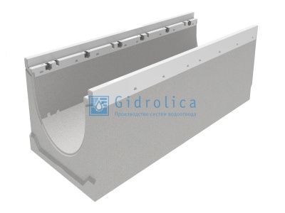 Лоток водоотводный бетонный коробчатый (СО-200мм), с оцинкованной насадкой КU 100.29,8 (20).36(29) - BGZ-V