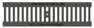 Решетка водоприемная Gidrolica Standart РВ -10.13,6.50 - щелевая чугунная ВЧ, кл. С250