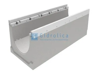 Лоток водоотводный бетонный коробчатый (СО-200мм), с оцинкованной насадкой КU 100.29,8 (20).19,5(12,5) - BGZ-V, №-20-0