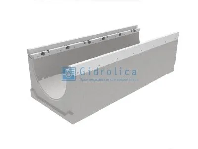 Лоток водоотводный бетонный коробчатый (СО-300мм), с оцинкованной насадкой, с уклоном 0,5% КUу 100.39,9 (30).38,5(31,5) - BGZ-V, № -3