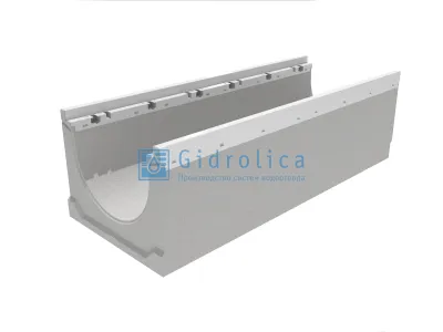 Лоток водоотводный бетонный коробчатый (СО-300мм), с оцинкованной насадкой КU 100.39,9 (30).47(40) - BGZ-V, № 15-0